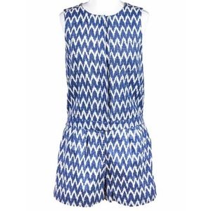 J Crew Linen Chevron Ikat Printed Romper